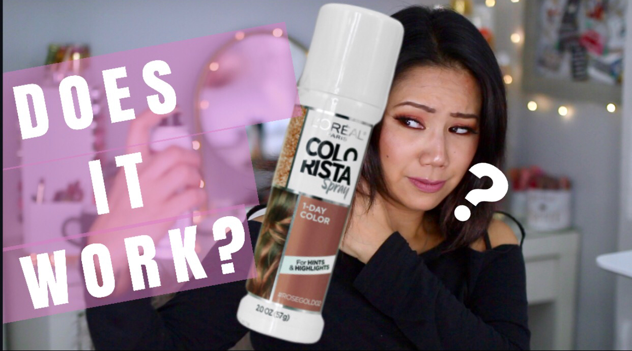 DOES L'OREAL COLORISTA SPRAY WORK ON DARK HAIR? | 1 DAY COLOR - ROSE GOLD