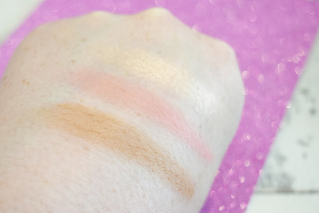 makeup swatches on hand
