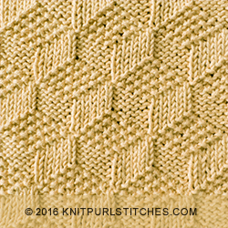 Tumbling Moss Blocks. Beautiful square and both sides look exactly the same. Just KNIT & PURL.