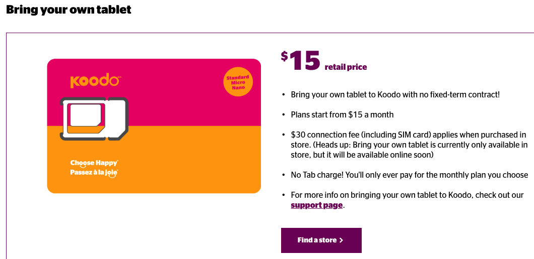 9月28日更新：Koodo推出纯流量平板计划 Dr.Siha专栏 (Canada)