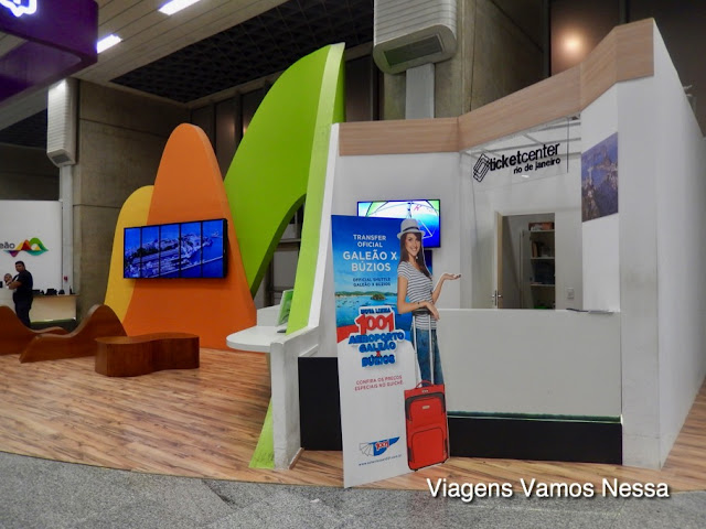 Stand do Ticket Center - Galeão para compra de passagens para Búzios