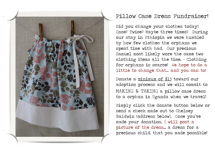 Sojourning Together Pillow Case Dress Fundraiser