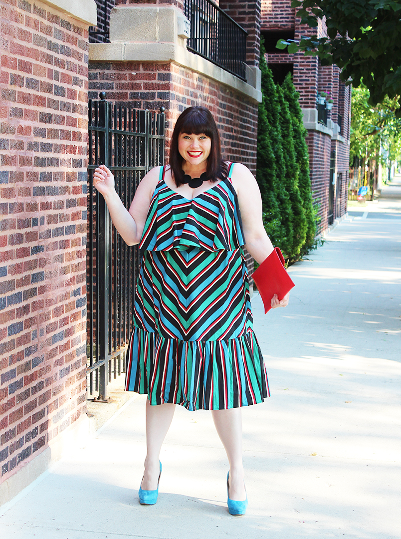 Plus Size Style OOTD: Stripes and Ruffles from Eloquii