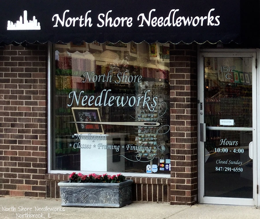 Needlepoint Study Hall Robin at North Shore Needleworks, Chicago IL