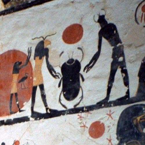 Escarabeo pintado en la Tumba KV6, Valle de los Reyes, Luxor, Egipto.