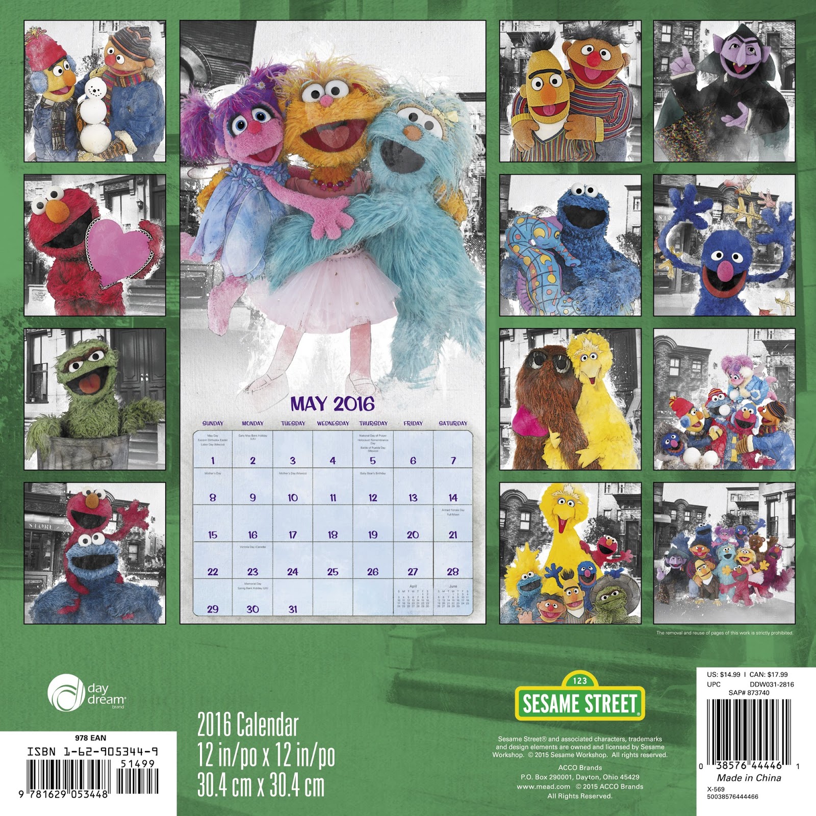 Muppet Stuff Sesame Street 2016 Calendar!