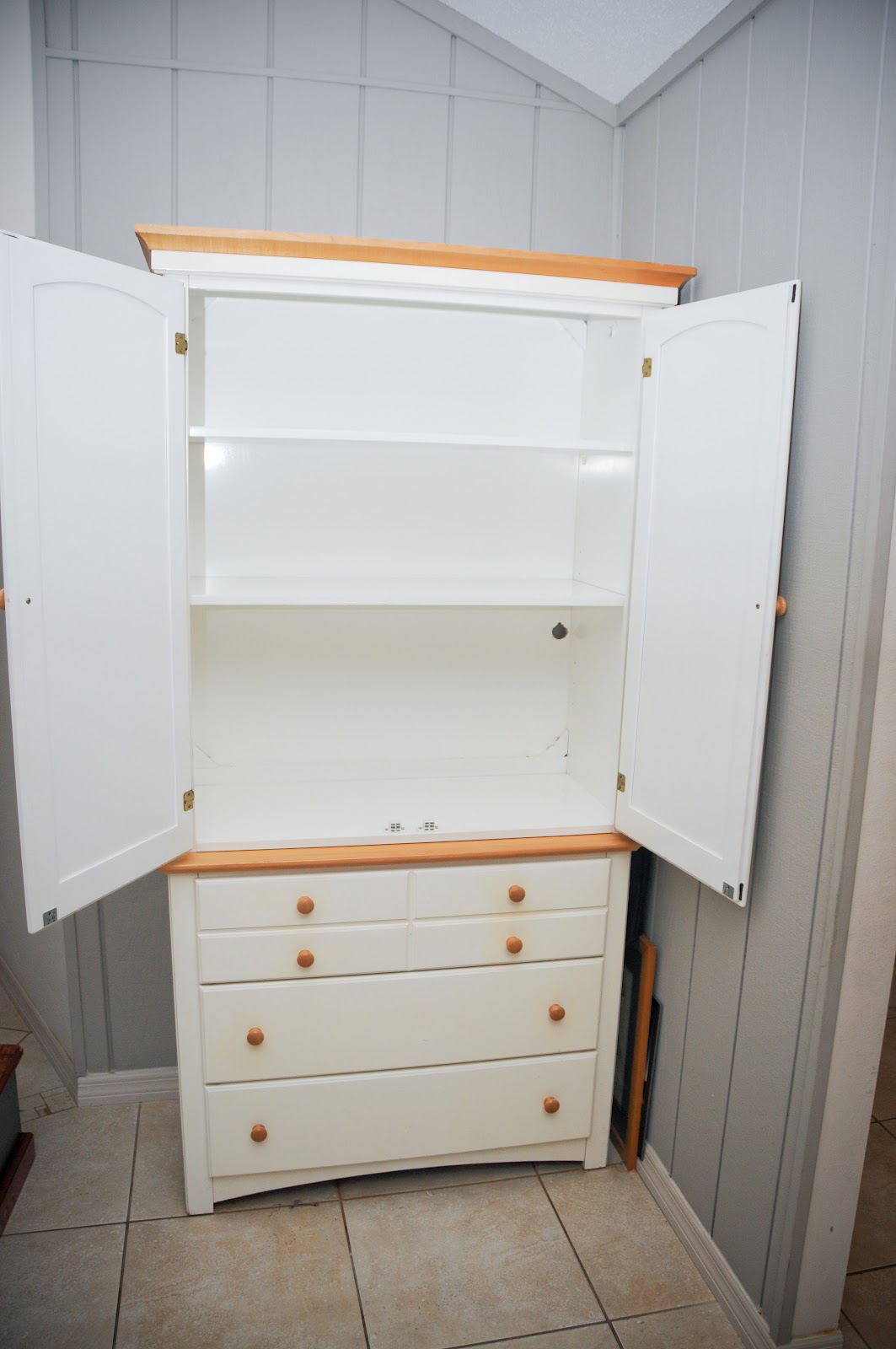 Sarasota craigslist things for sale! White wood dresser/armoire combo set