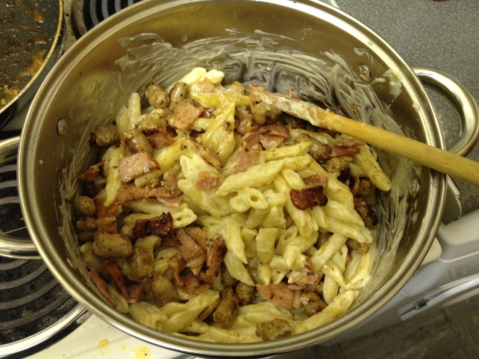 Matt's Mighty Meals Sausage and Bacon Pasta Bake With Caramelised Onions