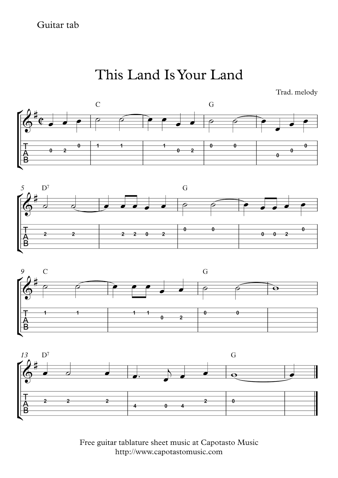 free-easy-guitar-tablature-sheet-music-this-land-is-your-land