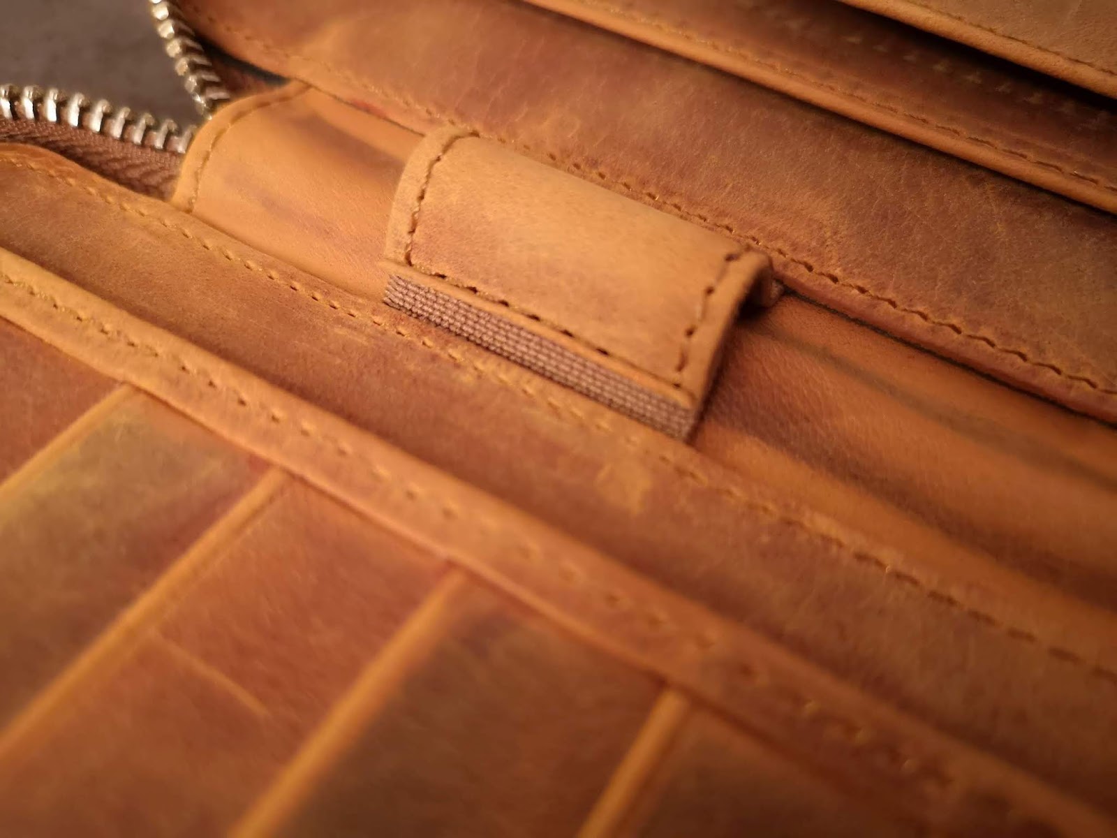 Leather Zippered Hobonichi Weeks Mega Cover - Brown