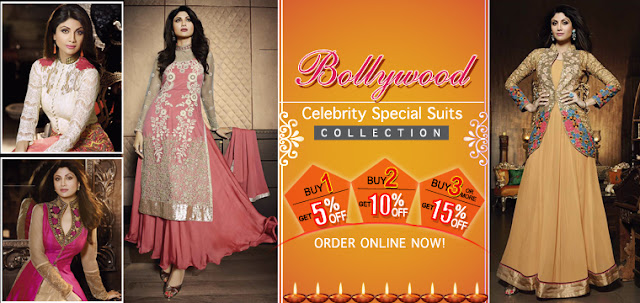 Shilpa Shetty Special Indian Designer Anarkali Salwar Suits Online Shopping with Discount Offer Price at pavitraa.in