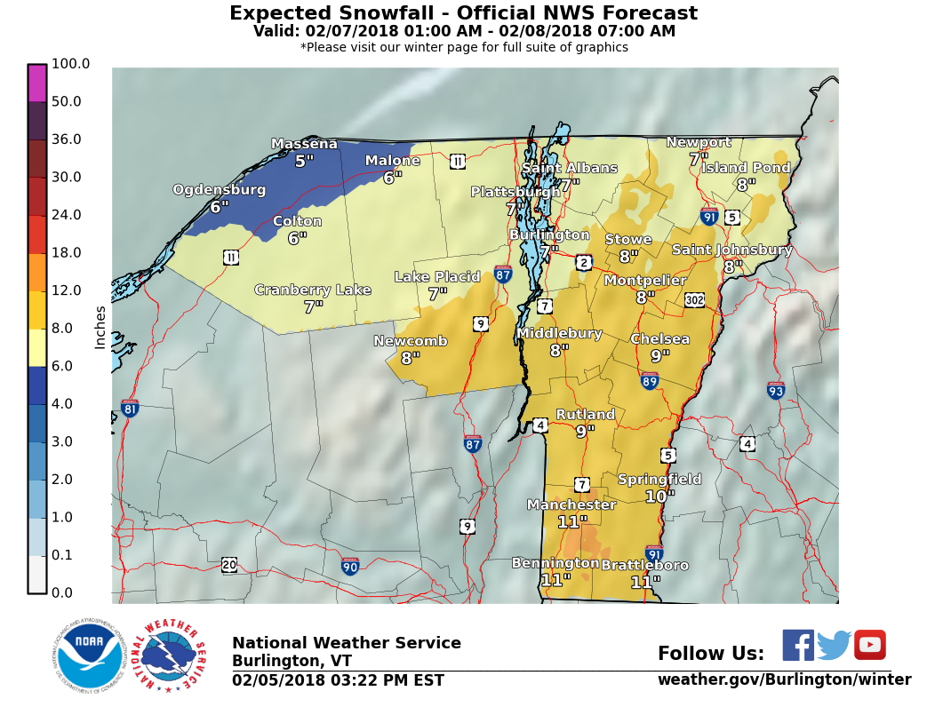 Matt's Weather Rapport Winter Storm Watch In Vermont, Surrounding