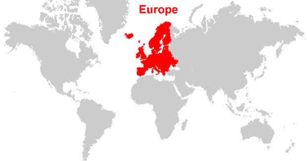 Peta Benua Eropa Lengkap dengan Negara, Batas Wilayah, Sumber Daya Alam dan  Keterangan Gambar Lainnya