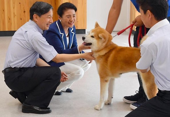 Emperor Naruhito and Empress Masako also visited an animal welfare center at Odate station in Akita