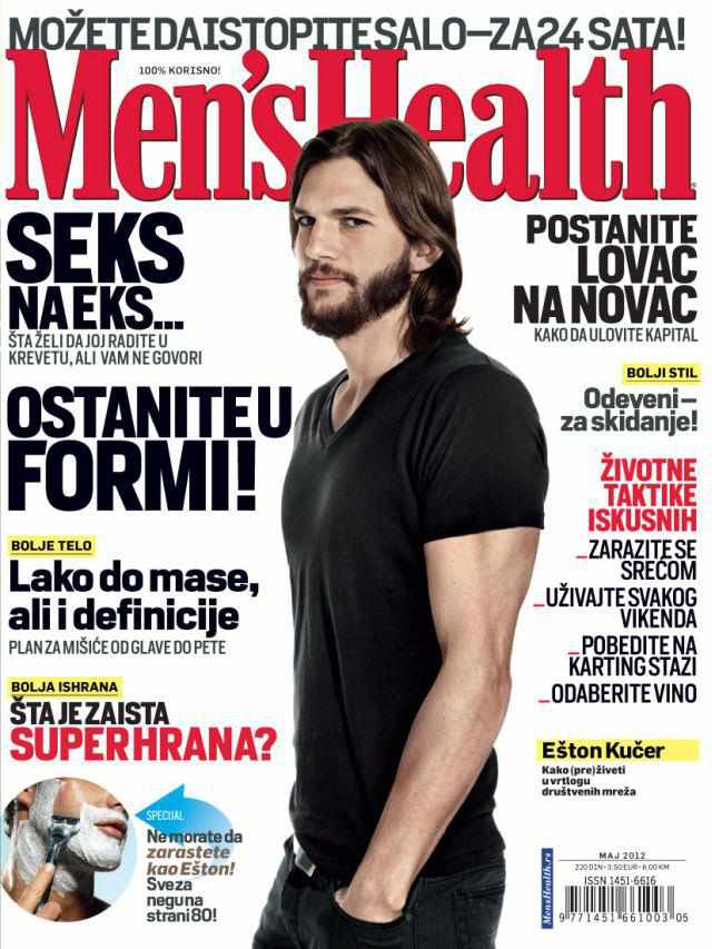Magazine Cover: Men's Health - May 2012 - Ashton Kutcher (Serbia)