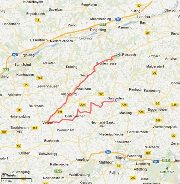 Feierabendrunde: Vilstalradweg & Rottalradweg Feierabendrunde: Vilstalradweg & Rottalradweg