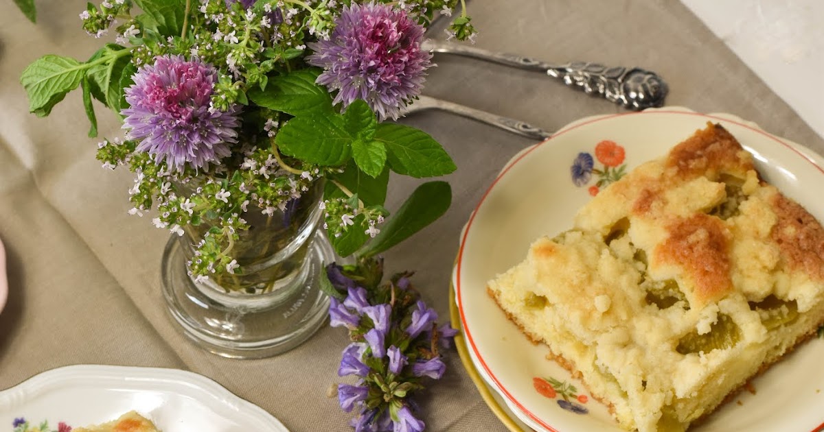 KarambaKarina&amp;#39;s Welt: Rhabarber-Streuselkuchen mit Rührteig vom Blech