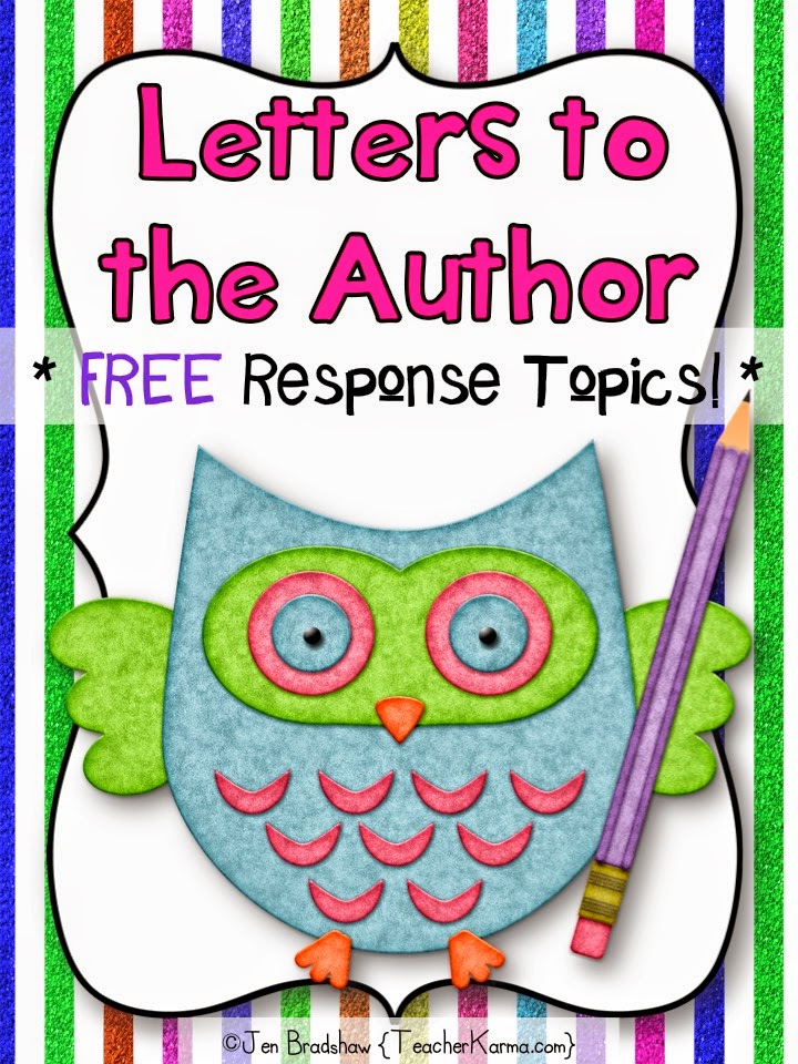 FREE Reading Response Journal ~ Writing Letters to the Author.  TeacherKarma.com