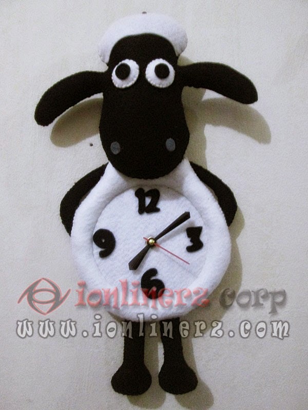 Jam Dinding Flanel Karakter Boneka Shaun The Sheep Jam Dinding Flanel Karakter Boneka Shaun The Sheep
