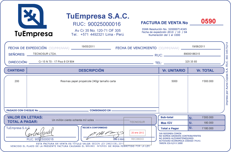 Como se hace una factura proforma