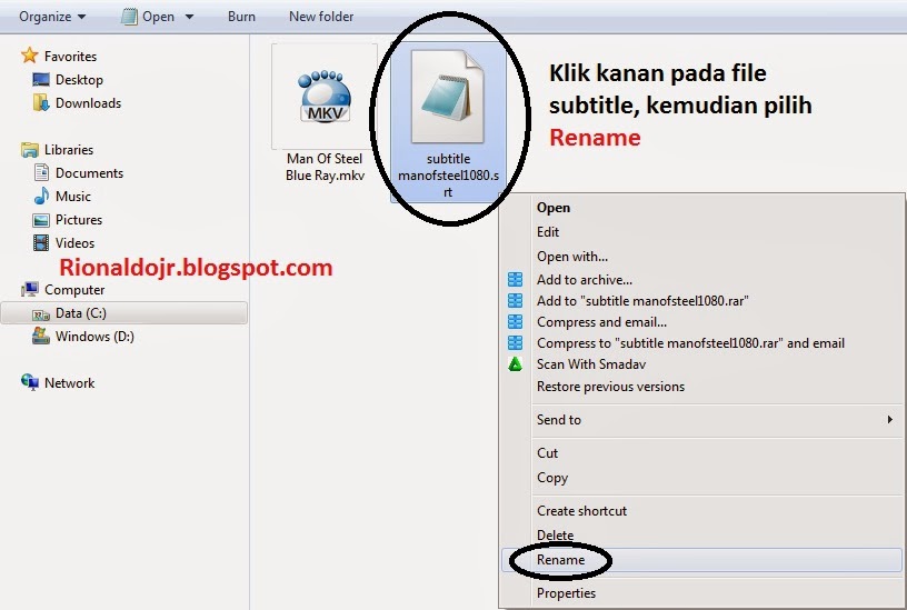 Cara menyambungkan Subtitle dengan FIlm / movie (softsub)
