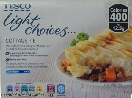 Diets And Calories Tesco Light Choices Cottage Pie Review