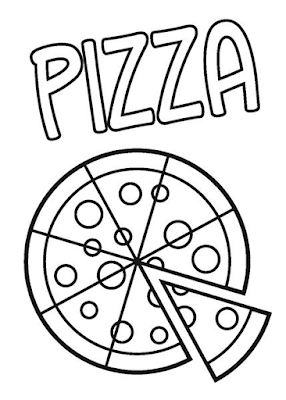 Gambar Mewarnai Pizza - 2 Gambar Mewarnai Pizza - 2