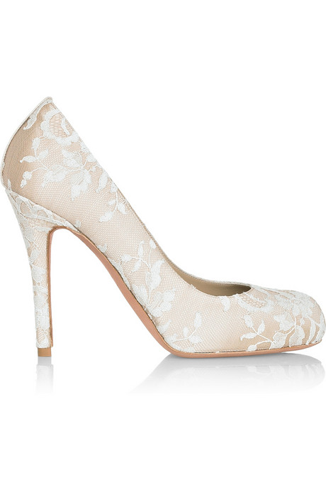 Women's High Heel Shoes: Alexander McQueen Lace-Covered Satin High Heel ...