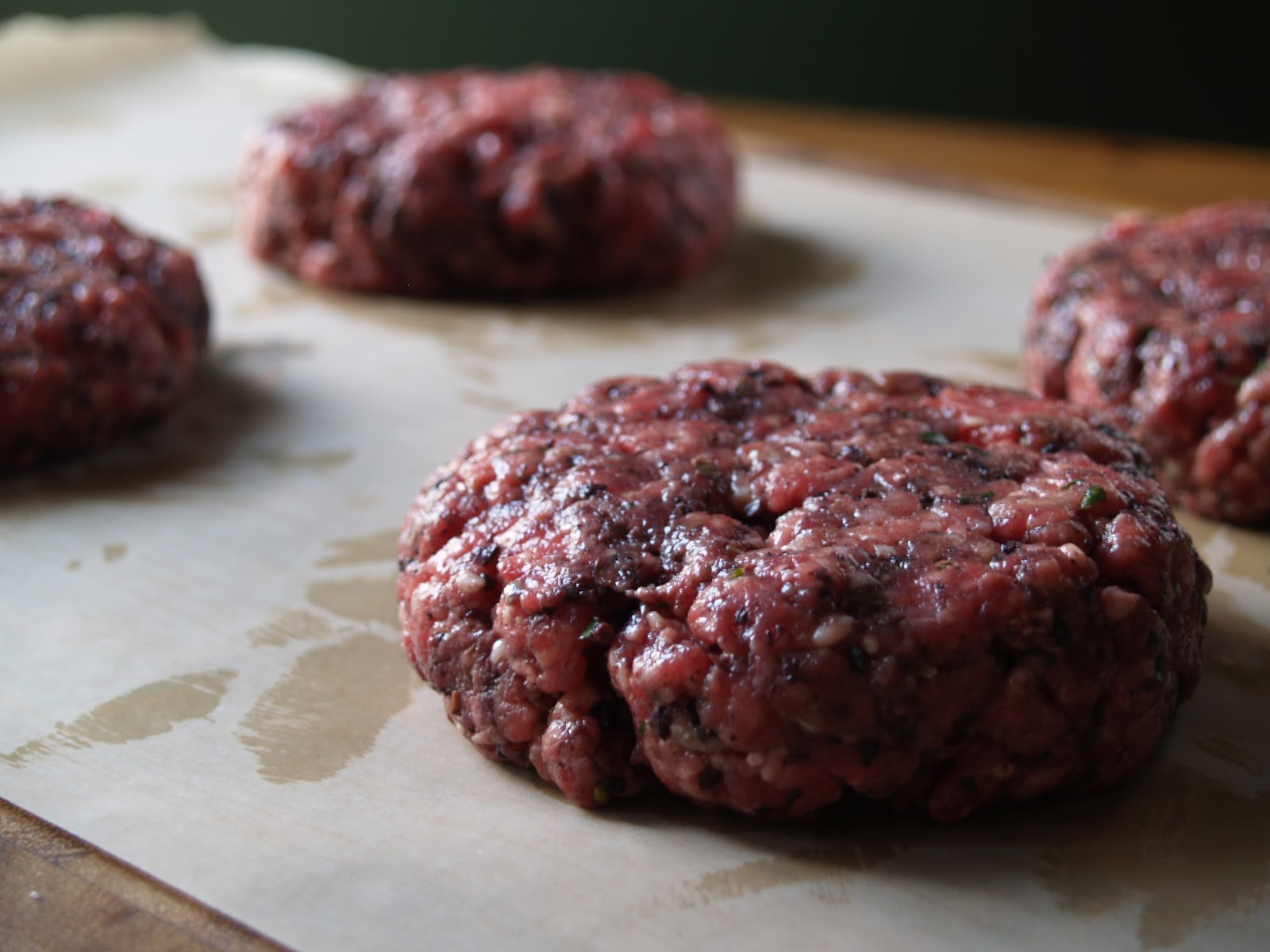 Persimmon and Peach Beef & Black Olive Tapenade Burgers with Stilton