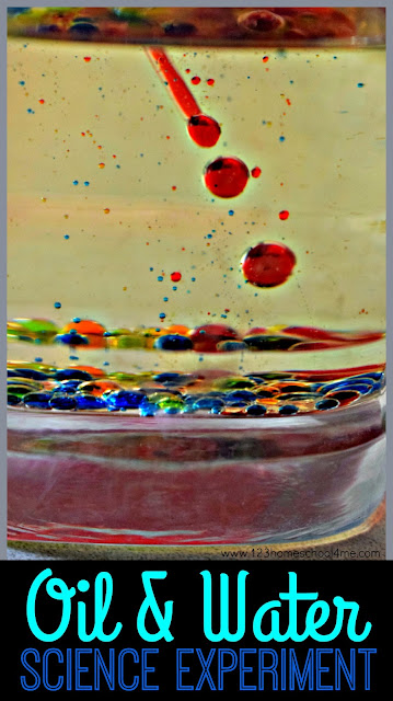 Learn about density for kids with this fun and colorful oil and water experiment! This oil and water science experiment is super simple and easy for toddler, preschool, and kindergarten age children to understand. Plus you can try this cool easy science projects with materials you already have on hand in your home!