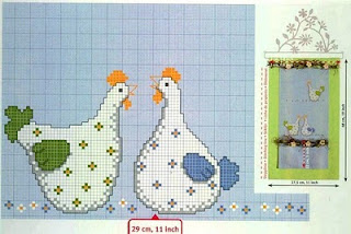 gráfico Rico - ponto cruz - galinhas