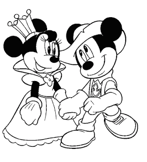 Contoh Gambar Mewarnai Belajar Mickey Mouse Minnie Anak