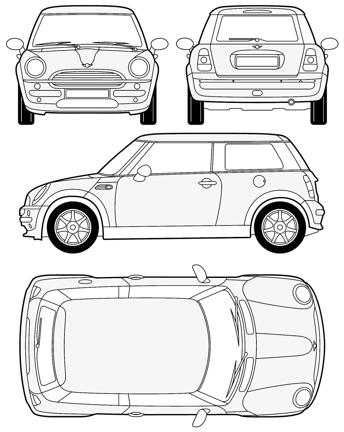 3d Auto Club: Blueprints - Mini (HQ)