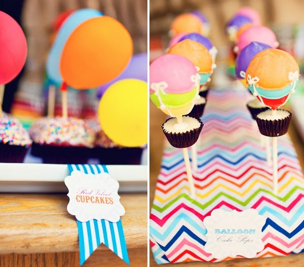 Pastelitos para fiestas con globos