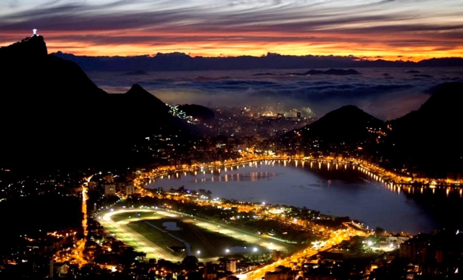 City  Rio De Janeiro At Night Brazil Landscape Wallpaper HD