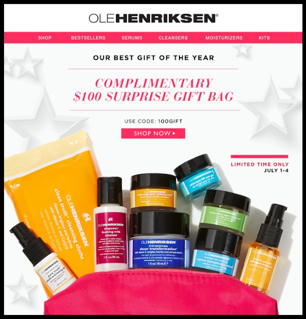 Ole Henriksen Free Surprise Gift Bag Coupon Code 2016