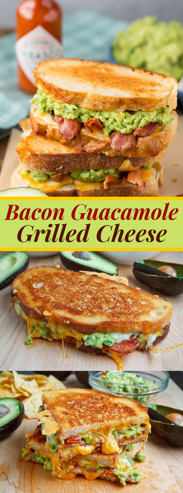 Bacon Guacamole Grilled Cheese Sandwich #meal #lunch
