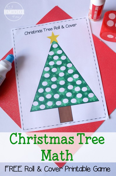 FREE Christmas Tree Math: Roll &amp; Cover