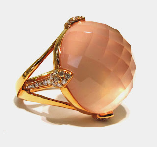 Pink Topaz and Diamond Dome Ring