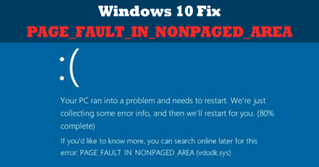 PAGE_FAULT_IN_NONPAGED_AREA Blue Screen Error BSOD