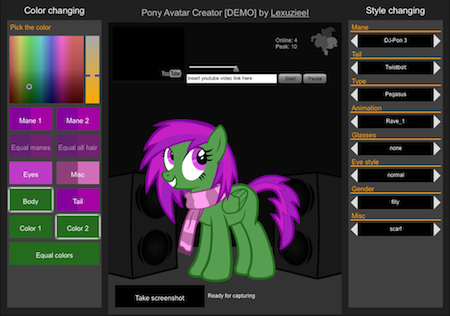 A screenshot of Pony Avatar Creator