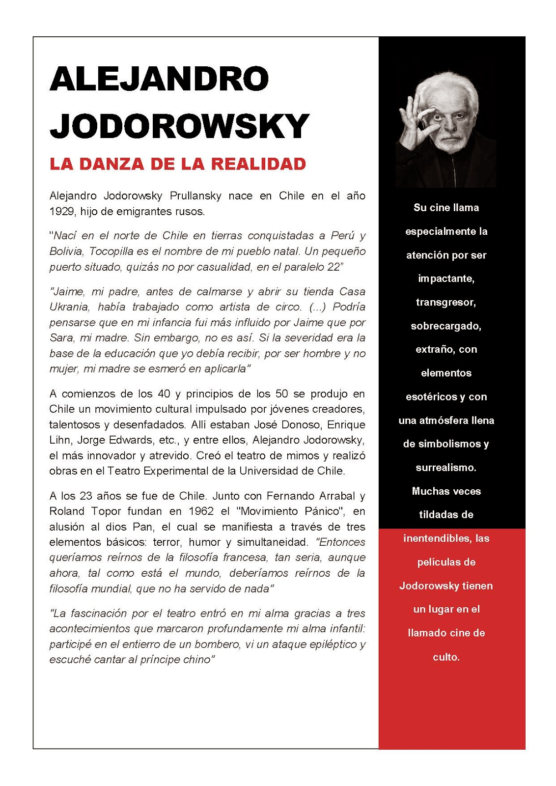 Cultura Y Dise o ALEJANDRO JODOROWSKY Cultura Y Dise o ALEJANDRO JODOROWSKY