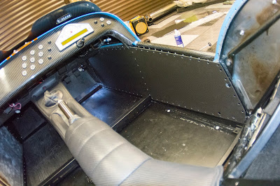 A wider angle shot of the first carbon interior panel