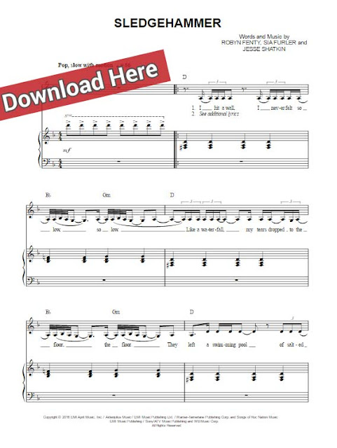 music chart news rihanna sledgehammer piano notes sheet music chords sledgehammer sheet music