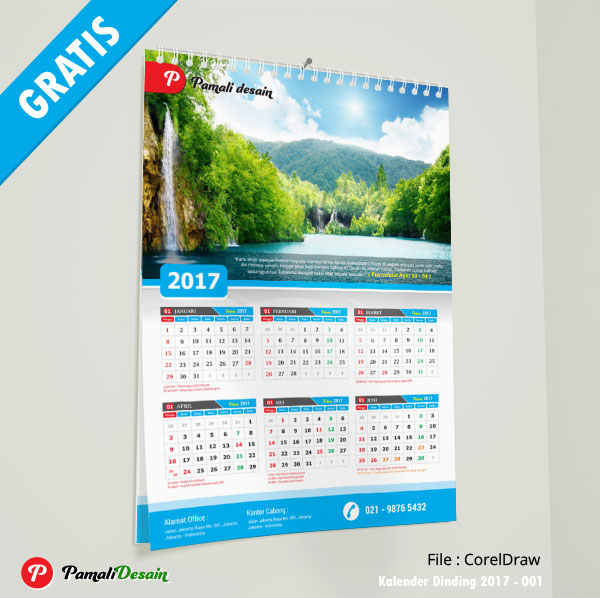 Desain Kalender Dinding 2017 CorelDraw 001 - Template ...