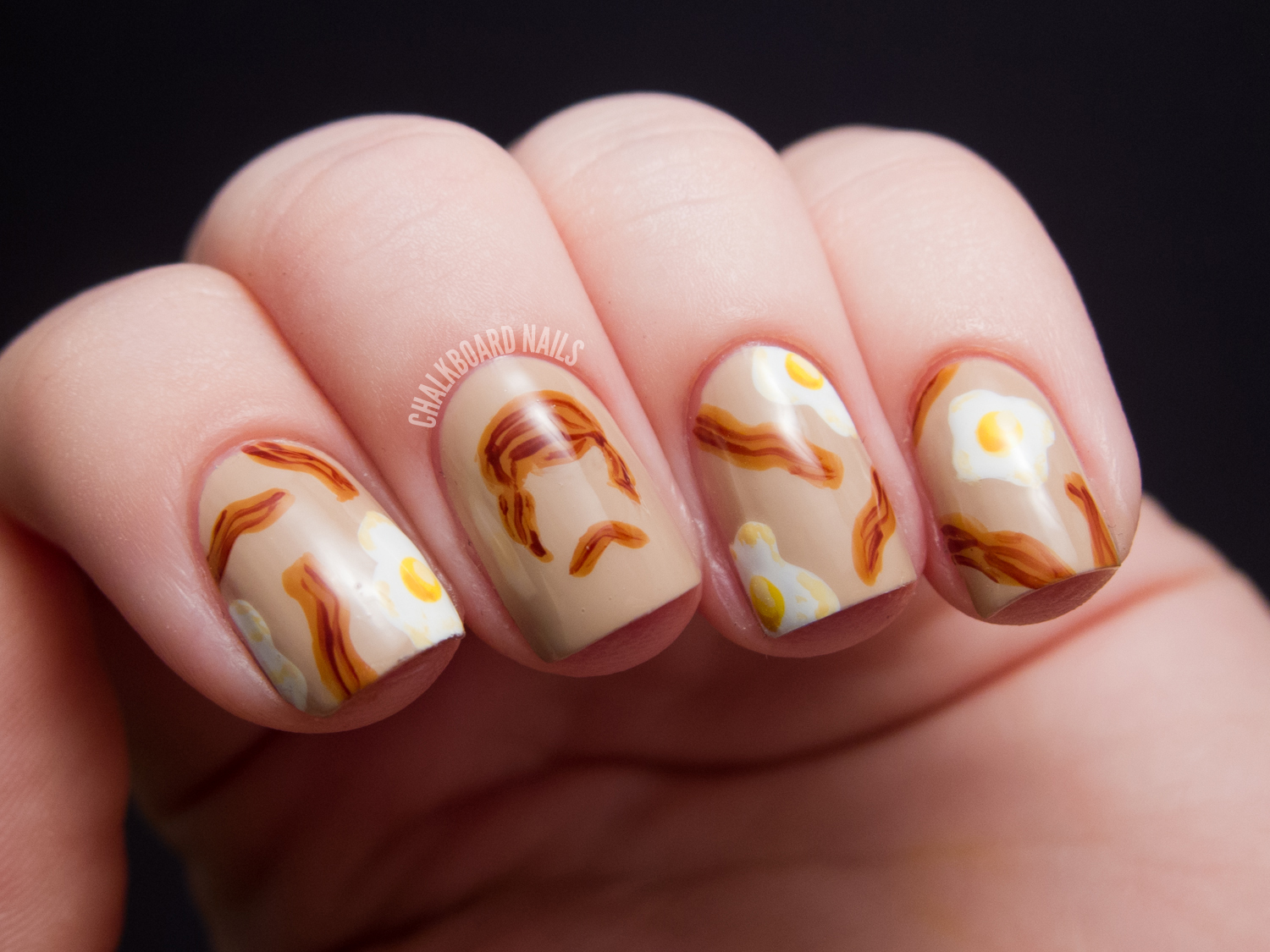 Give me all of the bacon and eggs you have. Chalkboard Nails