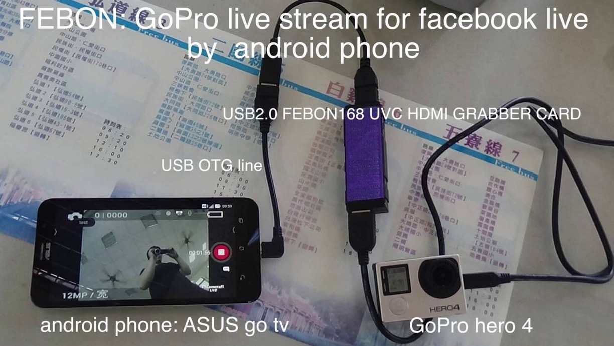 FEBON GoPro hero be live streaming with phone