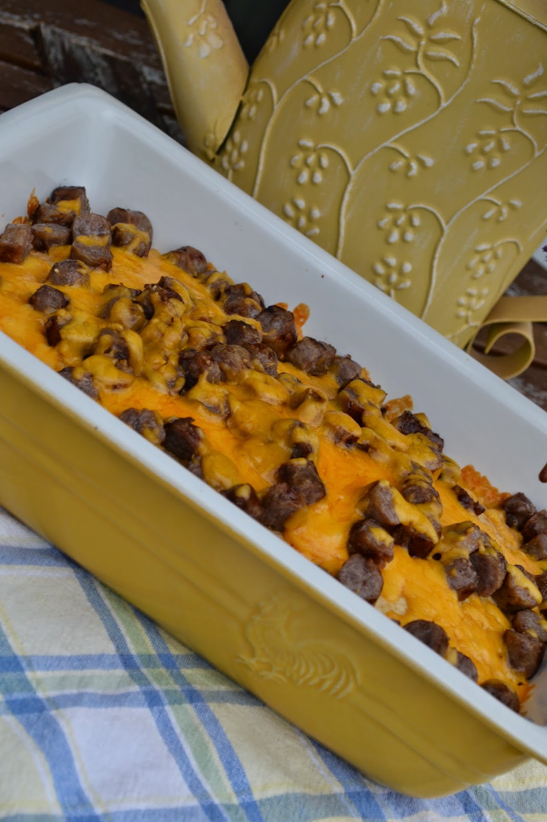 Pancake Casserole with Johnsonville Vermont Maple Syrup Breakfast Sausage