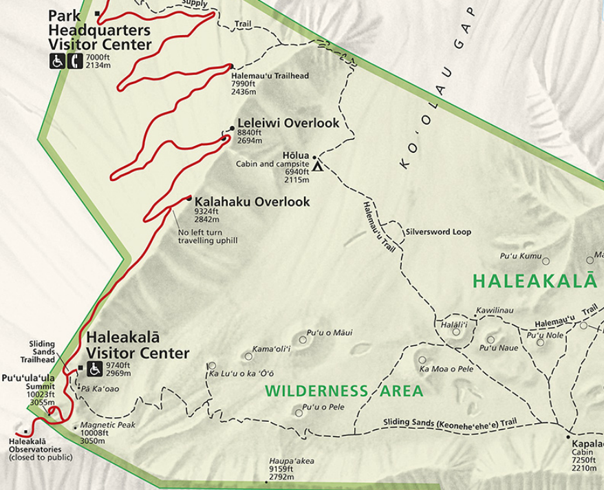 A marathon is a warmup Halemau u - Haleakala Map
