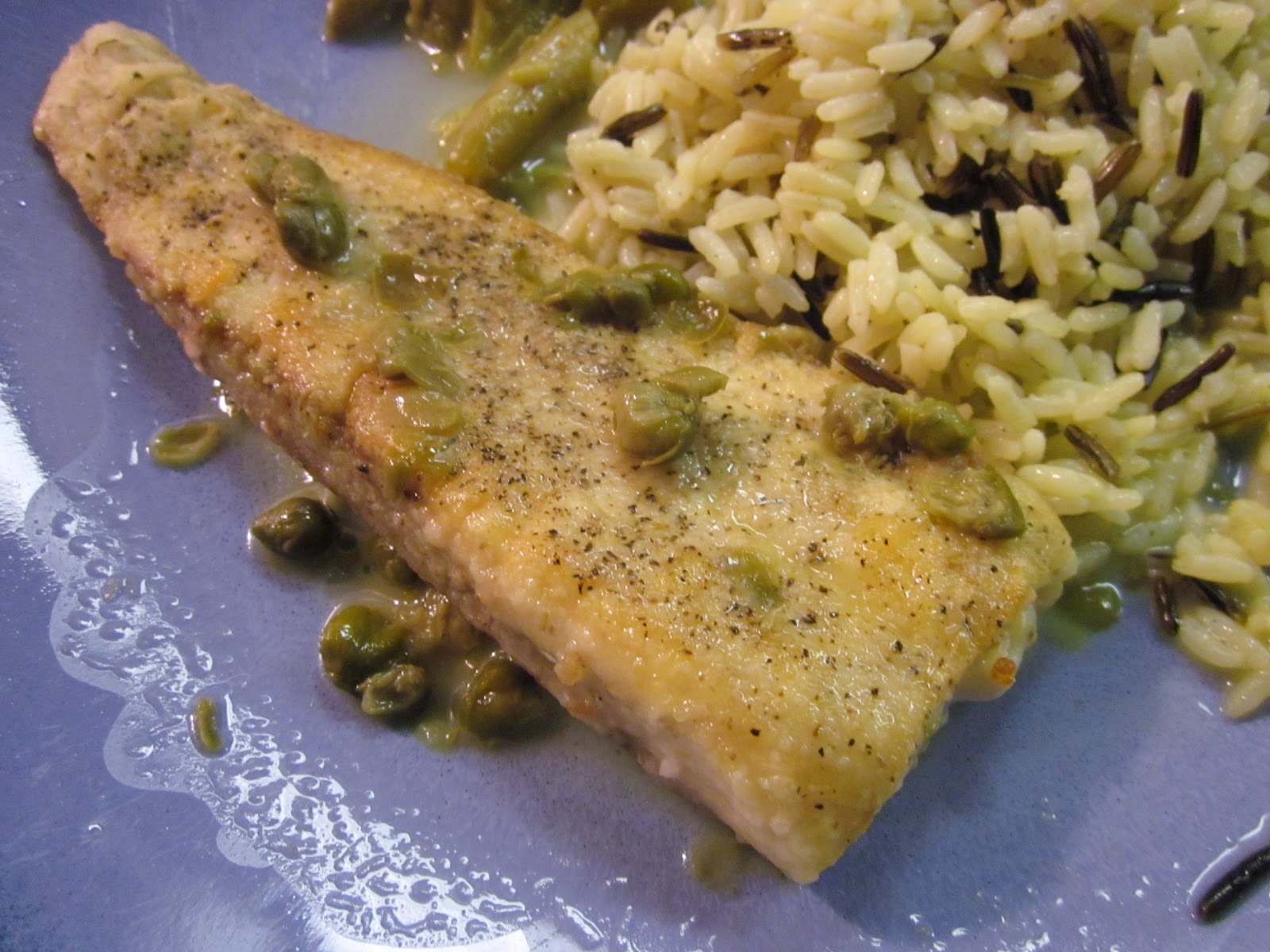 Dimples & Delights Fish Fillets with Lemon, Butter, Caper Sauce